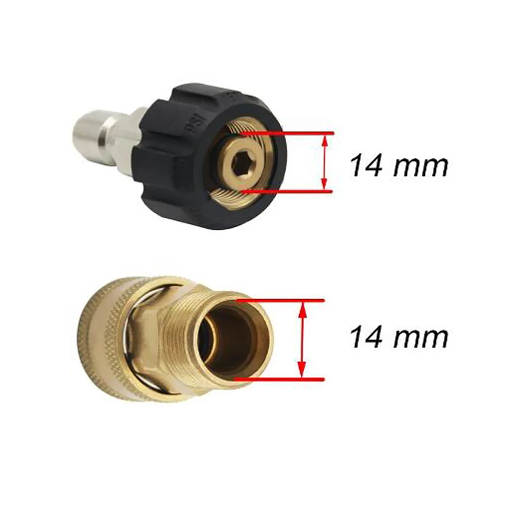 2x Brass Pressure Washer Quick Connect M22 to 1/4 Inch Coupler Adapter, Durable Pressure Washer Replacement Parts