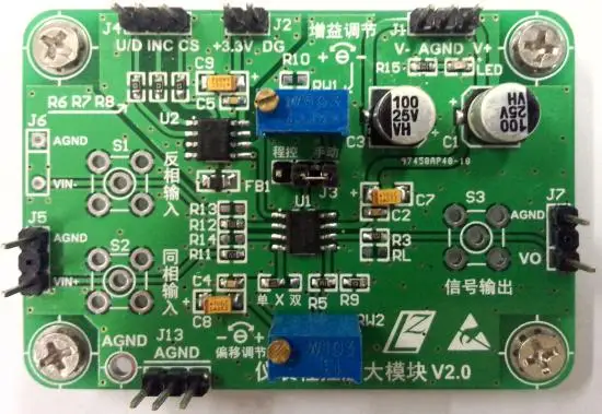 

Instrument Amplification AD620 Module Weak Signal Program-controlled Amplification NC Potentiometer X9318 Sending Program