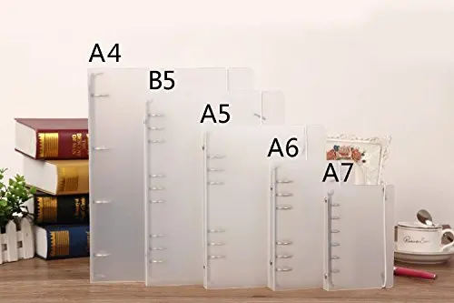 Полупрозрачный, полипропилен Пластик Тетрадь зажимы A5/A6/A7/B5 a4 круглый кольцах ремень Стиль Тетрадь с вяжущего материала, 1-дюймовый Ca