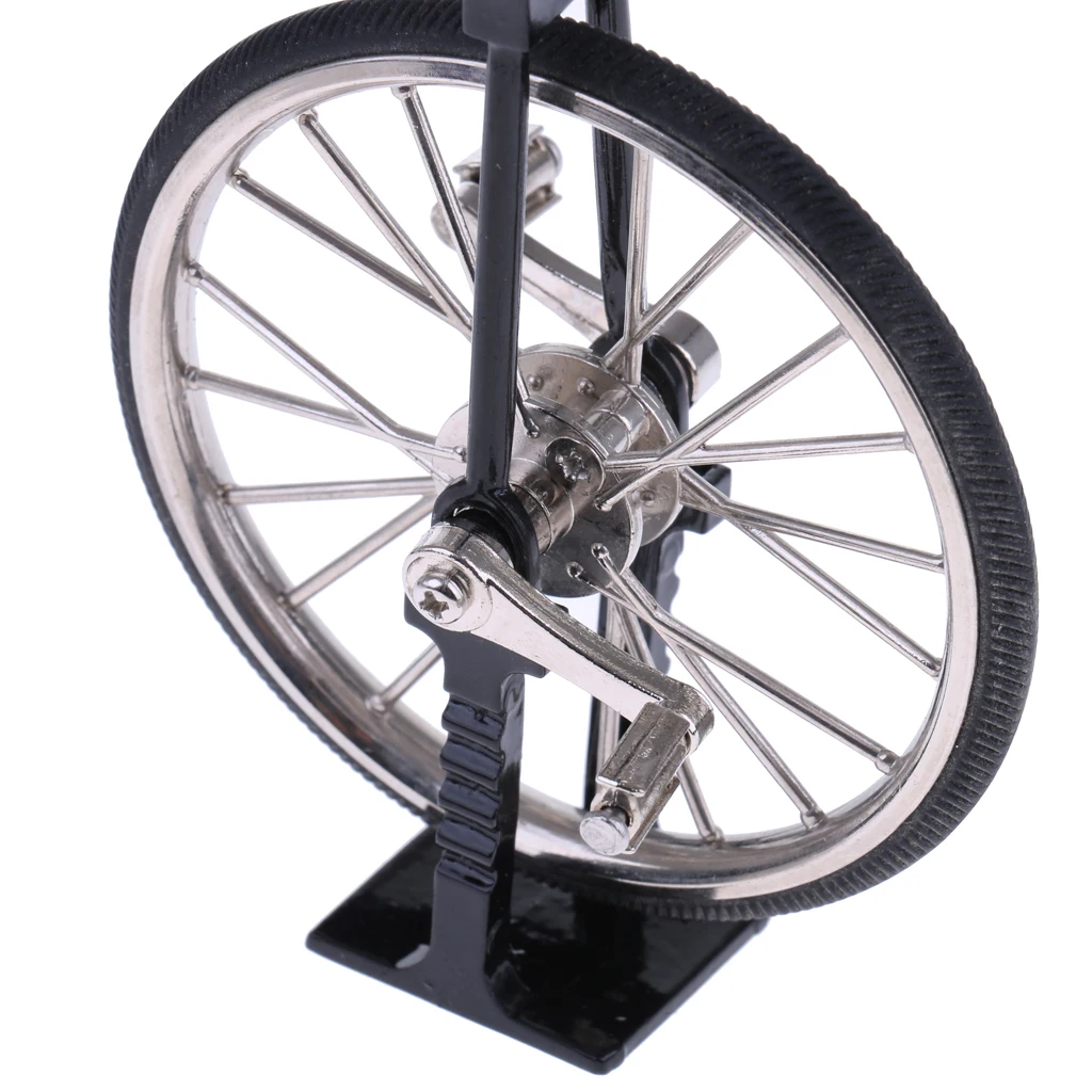 1:10 Minature Alloy Diecast Model Hobby Collection Unicycle Bike Cycle Bicycle Model w/ Stand Replica Kids Pretend Play Toy Gift