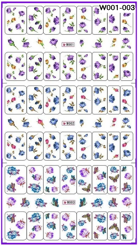 3 упаковки/Фотообои с искусственными цветами|nail decals flower|nail art water transfernail |