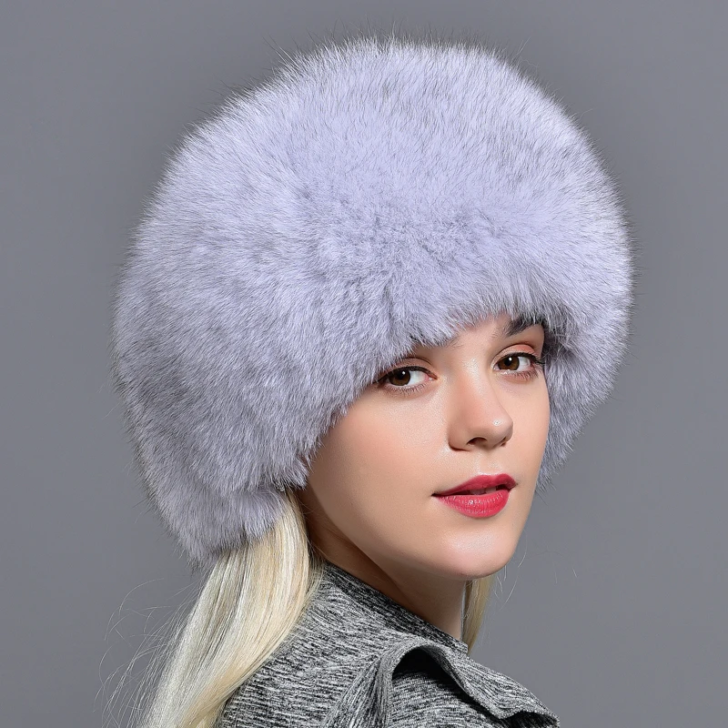 Raglaido, шапка-бомбер из натурального Лисьего меха для женщин с кожей, Толстая теплая овчина 56-60 см, женские зимние шапки LQ11190