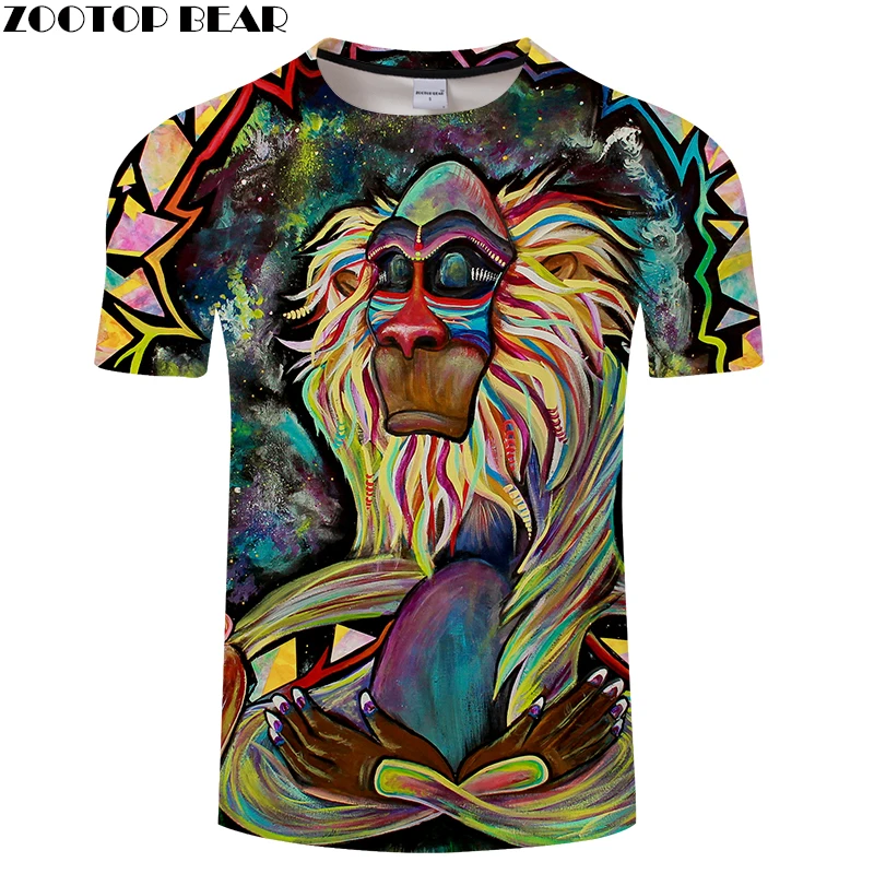 

Meditating Rafiki 3D Print t shirt Skull Men Women tshirts Summer Funny Short Sleeve O-neck Tops&Tees 2018 Drop Ship ZOOTOP BEAR