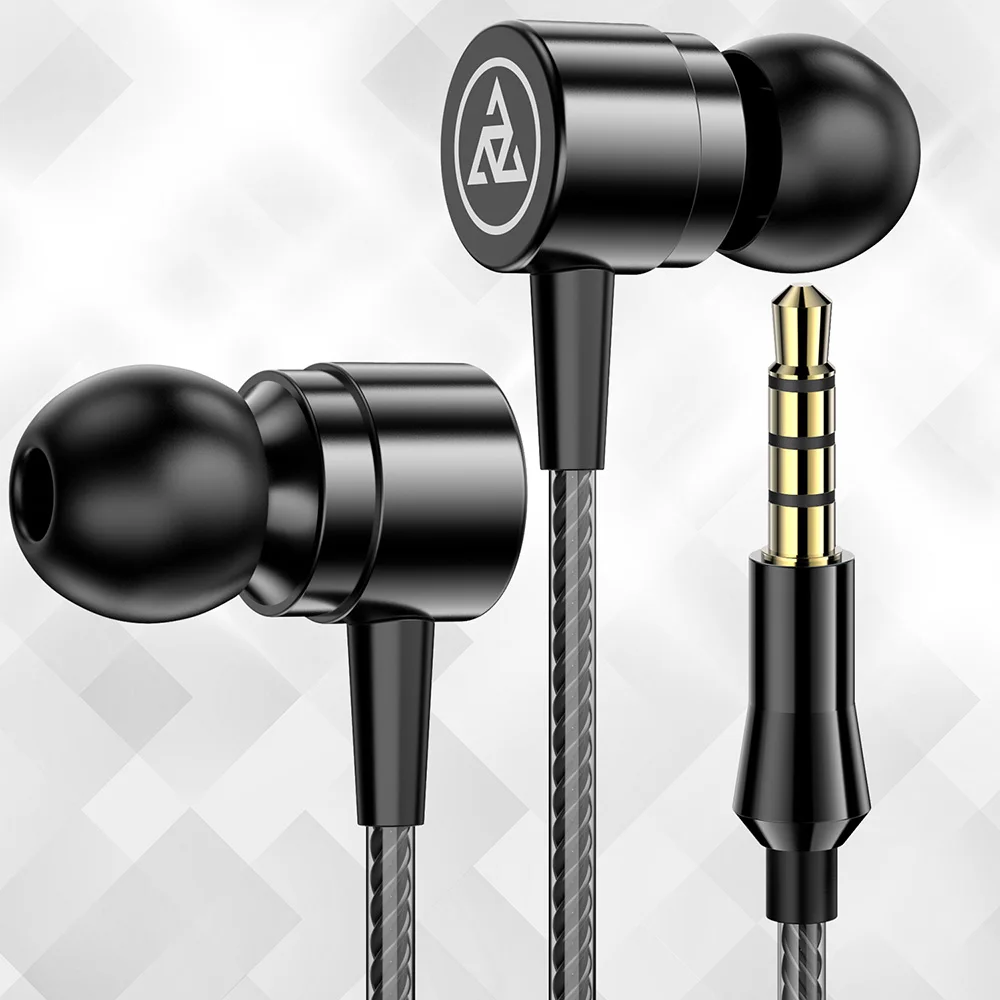 PTM Stereo Metal Earphones with Microphone Noise Cancelling Earbuds In