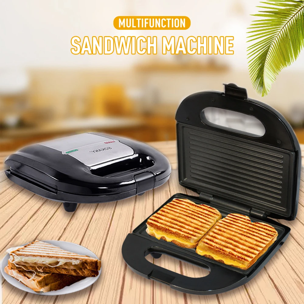 

SOKANY Electric Panini Press Sandwich Maker Grill with Nonstick Grids |Medium|Chrome Finish Non-stick Pot Design Cake Tool