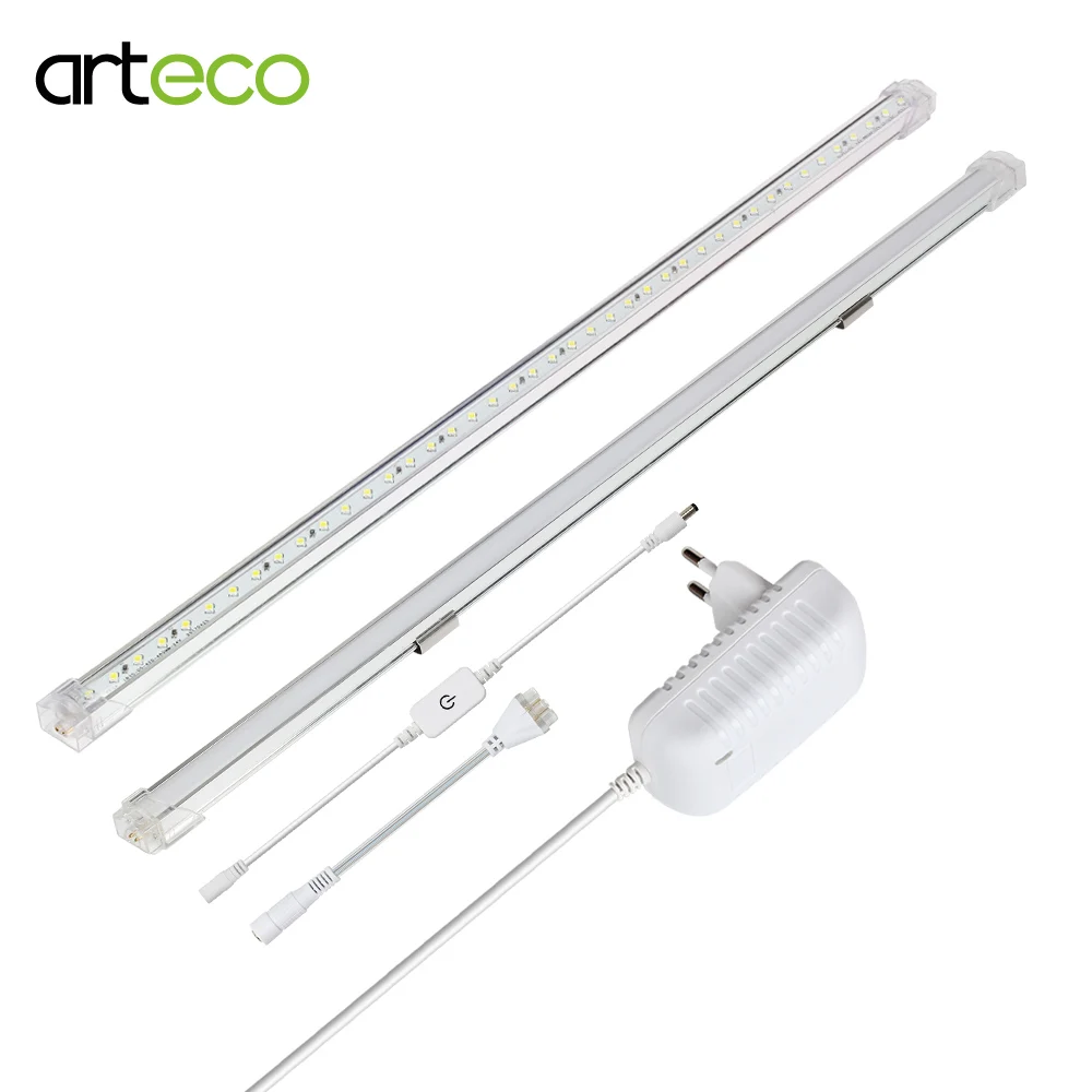 Günstige 2 PCS LED Bar Licht 50 CM 24 V TOUCH SENSOR Dimmer Nahtlose Anschluss Innen Beleuchtung Starre LED Streifen Lampe für Küche Schränke