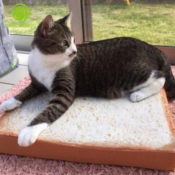 

2017 New Design Small Dog Bed Creative Bread Toast Cat Lounger Bed Mat Soft Warm Puppy Kennel Lifelike Bread Beds for Pet