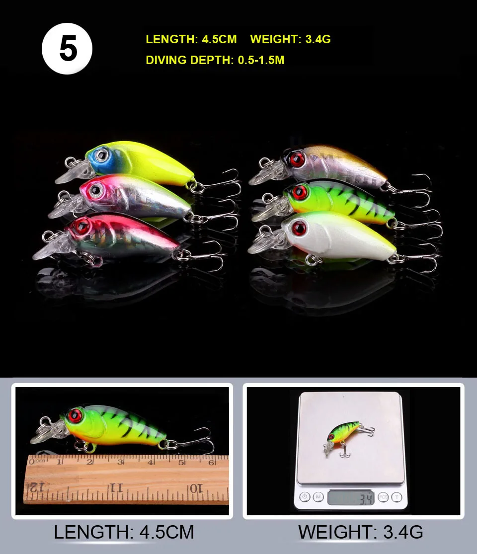 Caminhada de Peixe Isca de Pesca Iscas de Pesca Modelos e Manivela Isca de Pesca de Alta Lote Wobbler Minnow Isca Definido 5 de Alta Qualidade Enfrentar 29 Pçs - 11 Esporte e Lazer