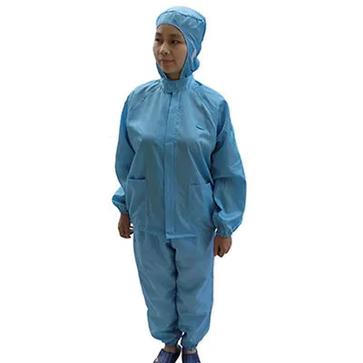 Анти-Электростатическая защита ESD чистое помещение цех молния Cleanness Decontamination с капюшоном костюмы Защитная живопись одежда - Цвет: Blue