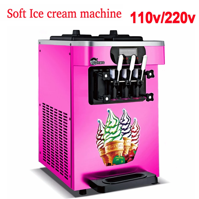 

110v/220V Soft Ice cream machine Commercial sweet cone ice cream machine XQ-18X three-flavors Ice Cream Maker 18L-22L/H 1800W