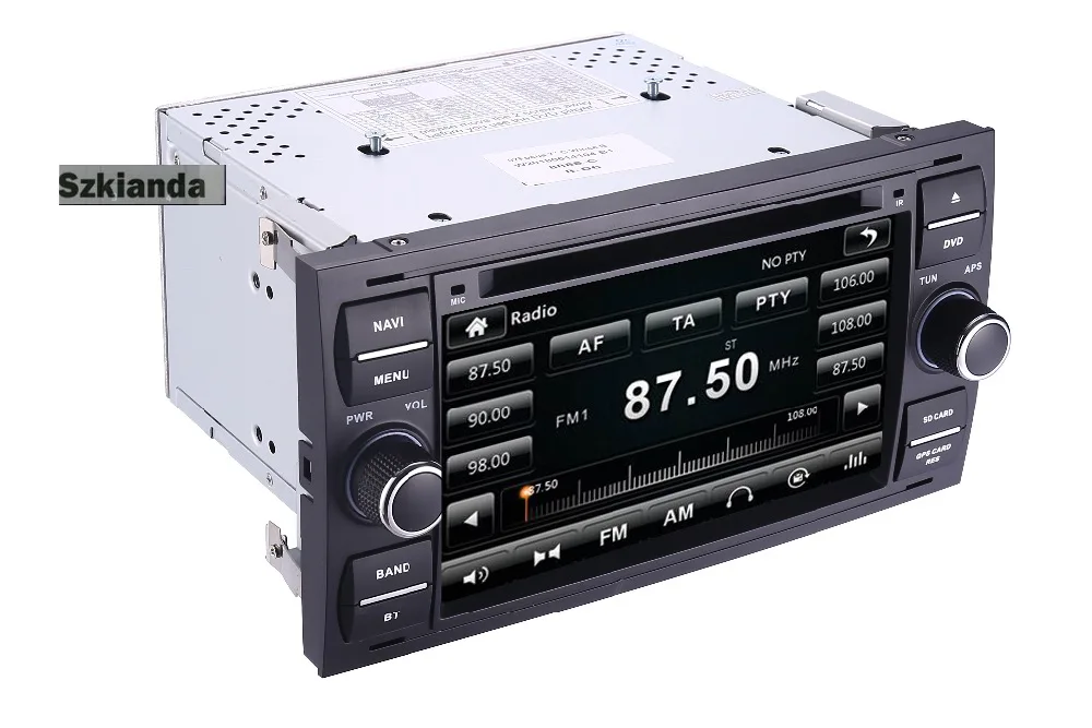 Excellent Black Piano 7 inch Capacitive Touch Screen Car DVD Player for Ford Focus Kuga Transit 3G Bluetooth Radio RDS USB SD Free GPS Map 12