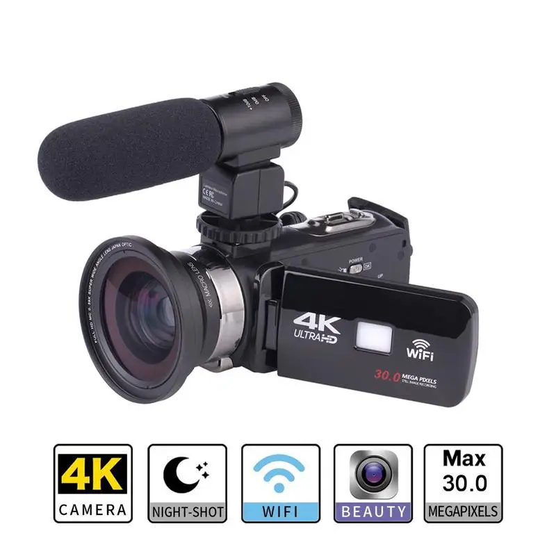 

Hot-new Ultra HD Professional 4K Wifi Remote Control Sports Video Camcorder Night Vision 3.0" LCD Touch Screen Waterproof Camera