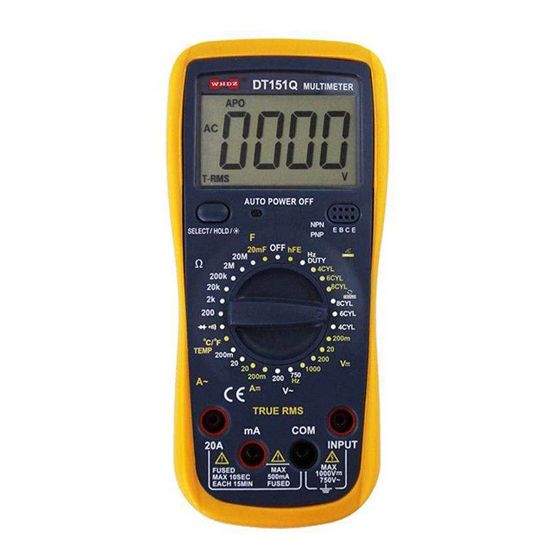 

Digital Multimeter,Digital Car Multimeter Full Level Anti-Burning Real Effective Measurement Rms Auto-Ranging Digital Multimet