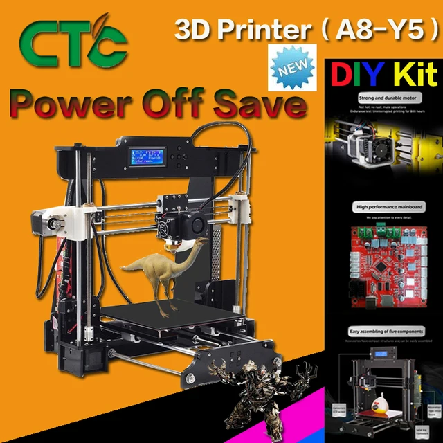 Cheap A8 3D Printer High Accuracy Desktop Prusa  DIY Kit LCD Screen Printer Self Assembly Support Acrylic framework