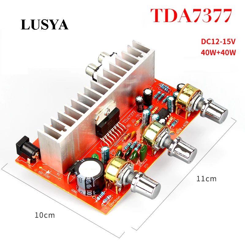 Lusya TDA7377 цифровой аудио усилитель доска 40 Вт+ 40 Вт стерео 2,0 канальный усилитель мощности для автомобиля DIY динамик DC12V E5-005