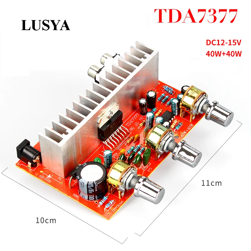 Lusya TDA7377 Placa de amplificador de Audio Digital 2*40 W 2,0 amplificador de canal estéreo para el altavoz DIY del coche DC12V E5-005 Lusya TDA7377 Placa de amplificador de Audio Digital 2*40 W 2,0 amplificador de canal estéreo para el altavoz DIY del coche DC12V E5-005