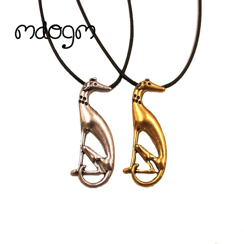 Mdogm Greyhound ожерелье Собака Животное подвеска антикварное золото серебряное