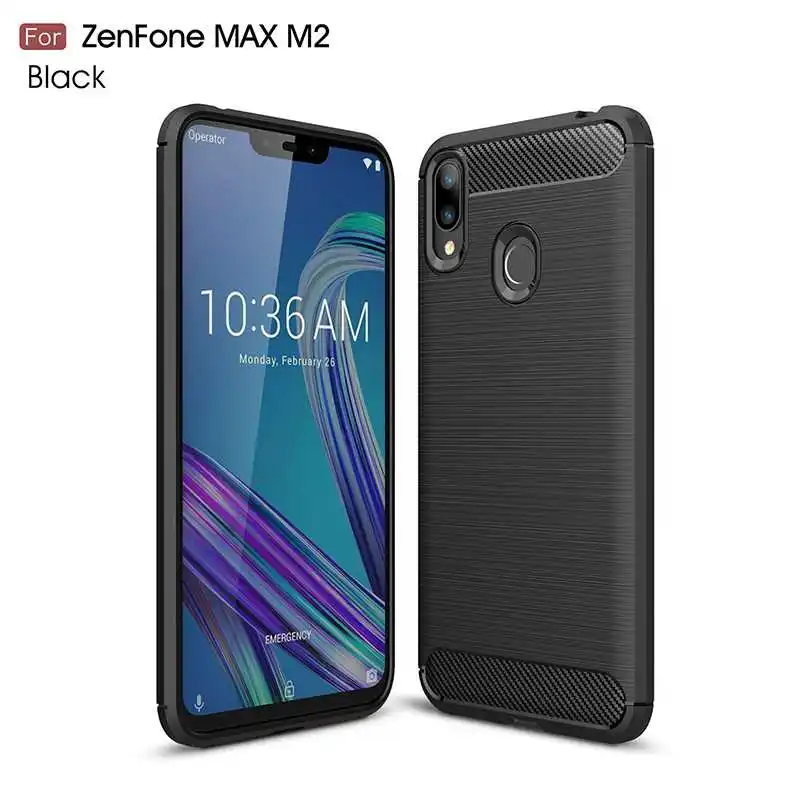 Модный противоударный мягкий силиконовый чехол Mokoemi 6,2" для Asus Zenfone Max(M2) ZB633KL, Чехол Для Zenfone Max(M2), чехол для телефона - Цвет: Black