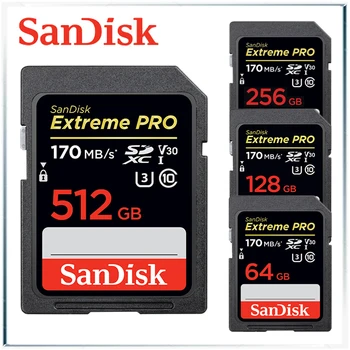 

sandisk extreme pro sd card 512gb 170mbs memory card 256gb cartao de memoria 128gb flash card 64gb carte sd memory stick pro duo