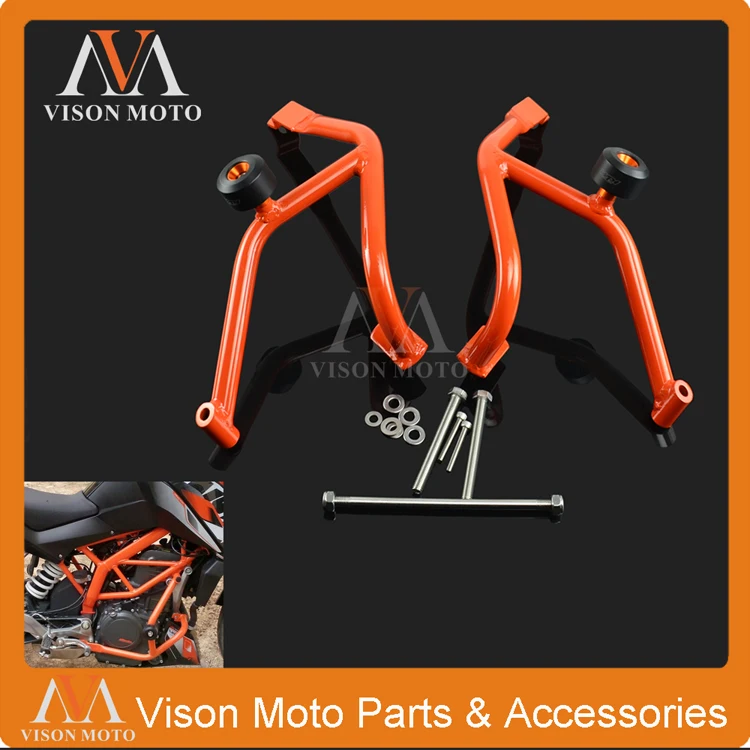 High Performance Orange Crash Bars Frame Protector Protection Guard For KTM Duke 390 Duke390 2013 2014