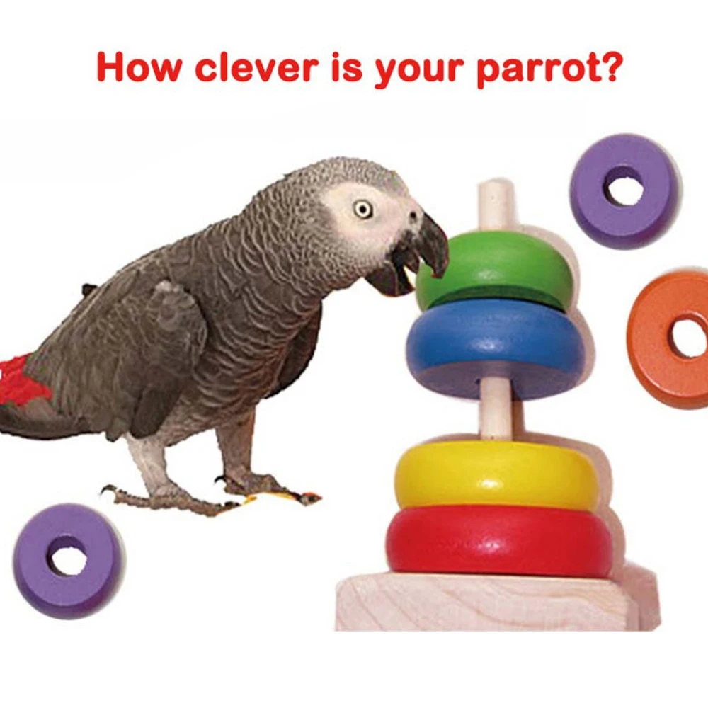 

Pet's world 2015 HOT SALE Rainbow Parrot Bird Toy for Training Playing Wooden Puzzle Beads Toys colorful Free shipping