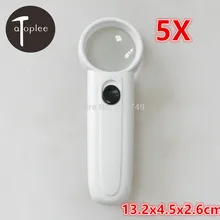 Стиль 1 шт. 5X2 светодиодный светильник Ручной Лупа для чтения увеличительное стекло карта ювелирные изделия в виде объектива лупа