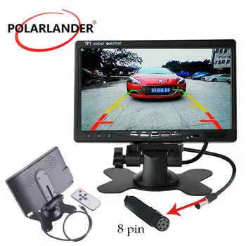 

for rear camera free shipping Car Monitor 7 Inch color TFT LCD Screen Car Monitor With 2 AV input reverse priority