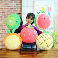 35 см Плюшевые набитые подушки креативные Новые фрукты Клубника мультфильм ананас Подушка-валик одеяло спинка Подушка четыре в одном