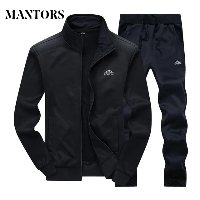 

Casual Tracksuit Men 2018 Autumn New Zipper Jackets+Pants 2 Pieces Sets Male Slim Fit Sportswear Brand Fashion Men's Solid Set