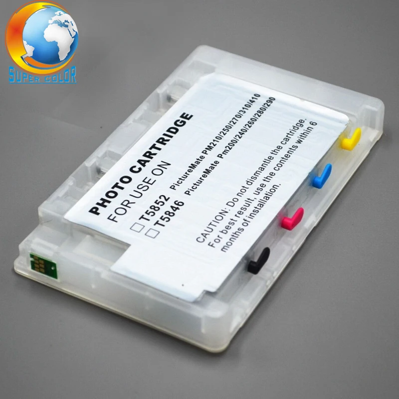 5 шт./лот T5852 многоразового картридж для Epson PictureMate 210 250 270 235 215 с ARC чип|ink cartridge|ink