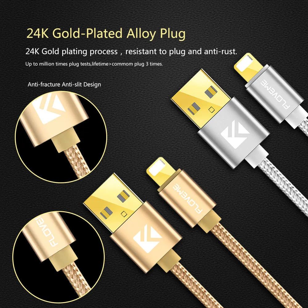 FLOVEME USB кабель для iPhone 8 7 Plus X 5 В/2 1 А м Плетеный Micro Xiaomi 4X Samsung S8 S9 Кабель зарядного