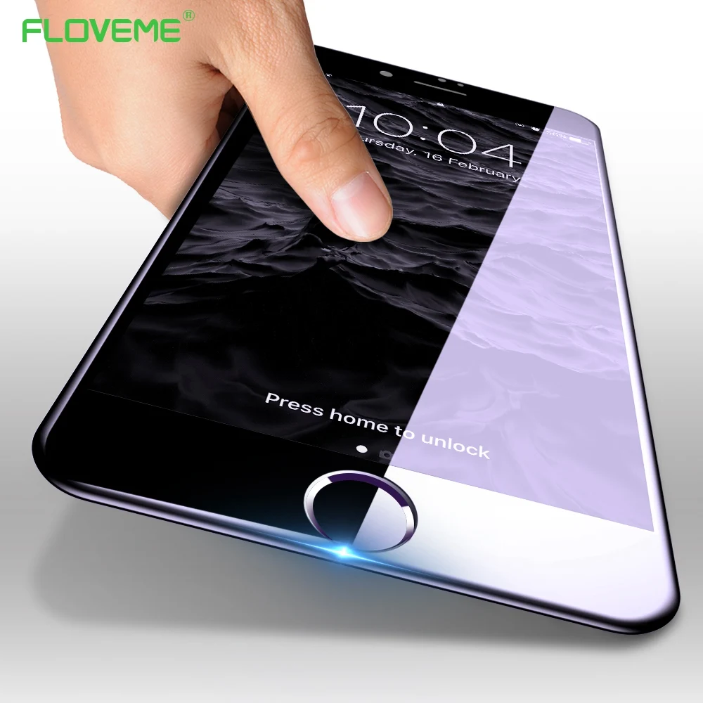 FLOVEME пленка из закаленного стекла с полным покрытием для iPhone X 6s 7 8 6 Plus защита
