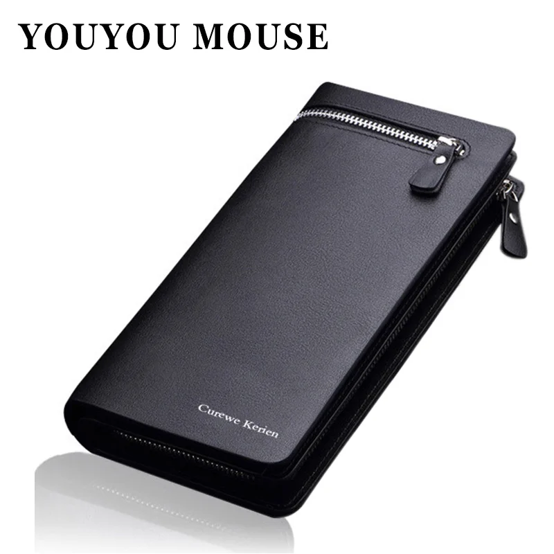 Hot!! Fashion Men Brand Design Leather Wallets Business Long Zipper Purse Honorable Clutch Coin Bag In Bag