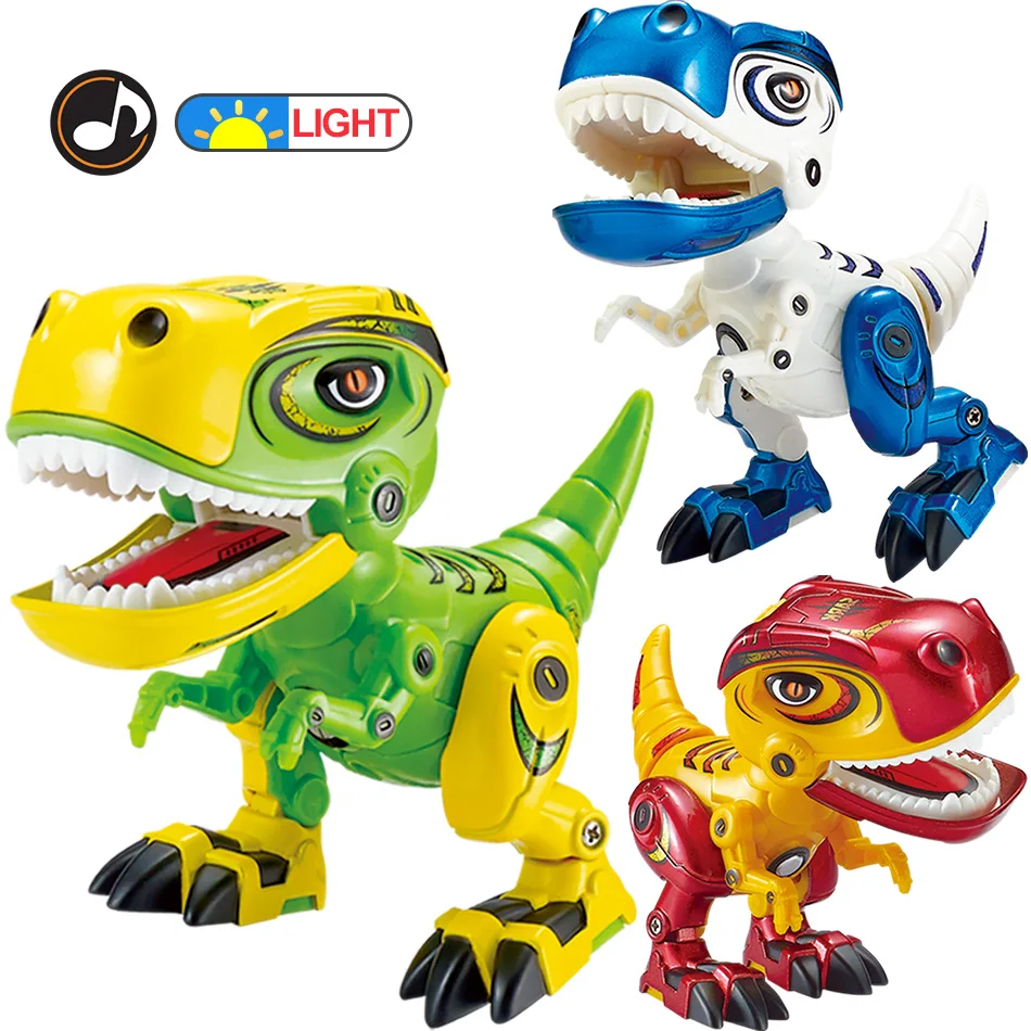 Electronic Flashing Dinosaur Action Toy Figures Alloy Body
