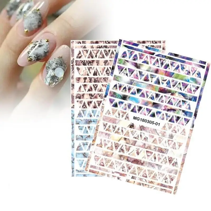 

1 Sheet Snakeskin 3D Nail Art Transfer Stickers Marble Stone Grid Nail Designs Japanese Nail Accessoires for Nail Decorations