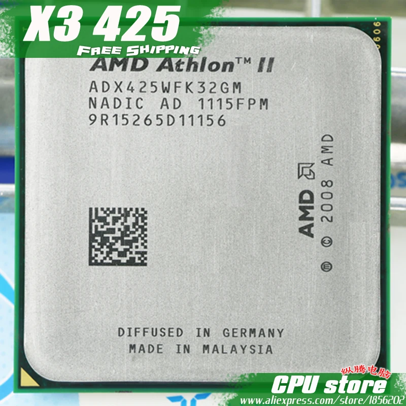 

AMD Athlon II X3 425 CPU Processor Triple-Core (2.7Ghz/ L2=2M /95W / 2000GHz) Socket am3 am2+ free shipping 938 pin sell X3 435