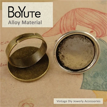 

BoYuTe (50 Pieces/Lot) 20MM Cabochon Bese Zinc Alloy Antique Bronze Silver Plated Ring Setting Diy Jewelry Accessories Parts
