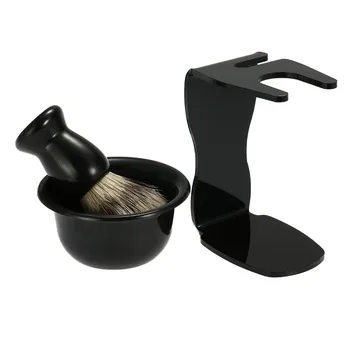 

Shaving Soap Bowl +Shaving Brush+ Shaving Stand Bristle Hair Shaving Brush 3 In 1 Men Beard Cleaning Tool New Top Gift