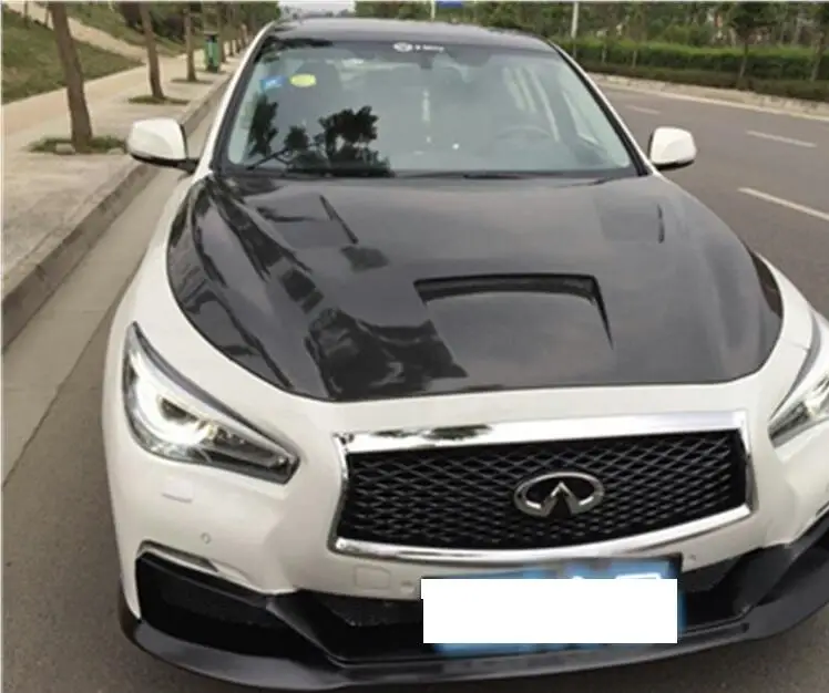 JIOYNG Carbon Fiber Front Bumper Engine Hood Vent Cover For infiniti