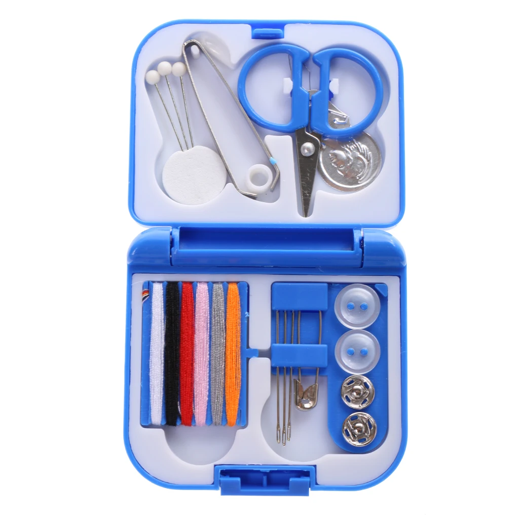 Портативный мини путешествия швейный набор синий/красный резьба иглы DIY домашние инструменты