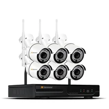 6CH 1080P 2MP NVR Wireless Outdoor Security Kit CCTV IP Camera Wi fi System Camara Wifi Video Surveillance Kits  Wifi Car Room