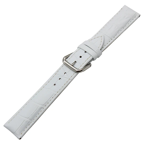 Ремешок для часов из натуральной кожи Croco Grain 26 мм 28 мм 30 мм 32 мм универсальный ремешок для часов стальной ремешок с пряжкой наручный браслет черный коричневый красный - Цвет ремешка: White