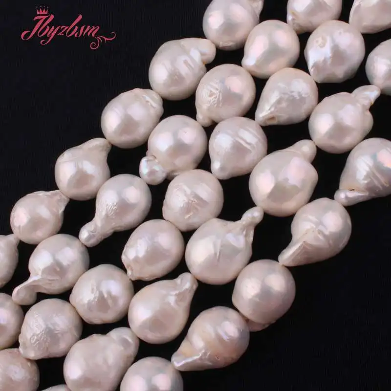 

14-20mm Freeform White Freshwater Pearl Beads Natural Stone Beads For DIY Necklace Bracelets Jewelry Making 14.5" Free Shipping