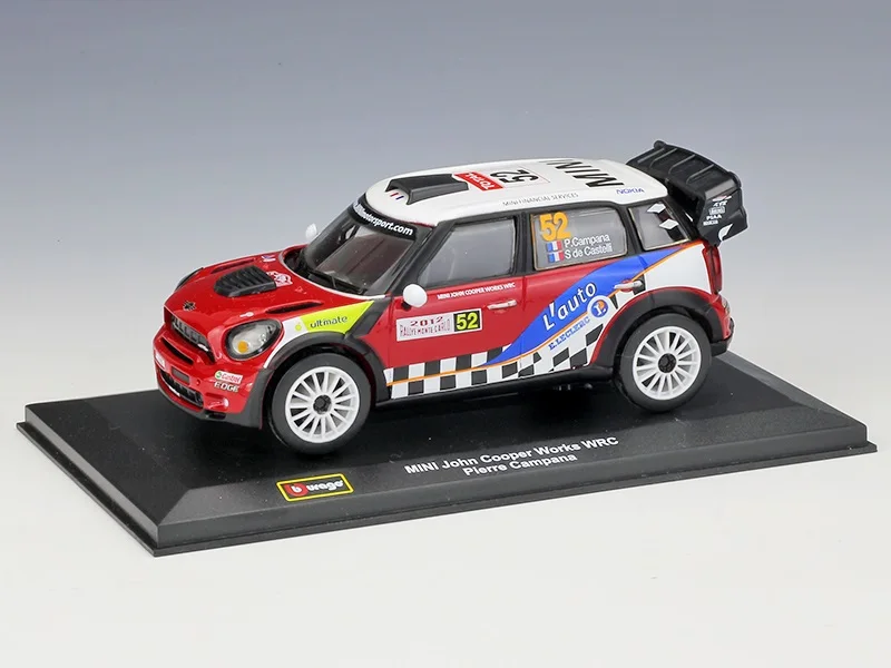 Bburago 1:32 M3 DTM AMG C-Coupe A5 Citroen C-Elysee DS3 M-Sport Ford Fiesta WRC Ford GT гоночная литая модель автомобиля - Цвет: Cooper WRC Nr.52