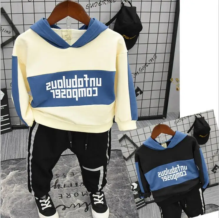 

New Spring and Autumn Boys Clothing Sets Toddler Infant Kids Baby Boys Hoodie and pants 2 Pcs Clothes Sets 2-6years