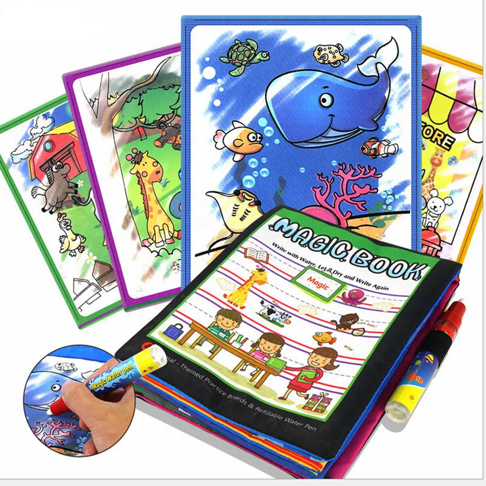 

Magic Water Drawing Book Coloring Book Doodle with Magic Pen Animals Painting Board Juguetes For Children Education Drawing Toy
