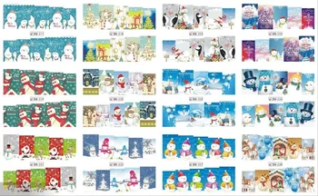 

New Merry Christmas Decals Snow Deer White Blue Red Pary Nail Stickers Part Nail 12 Pattern Tips Art for Kids Women Beauty