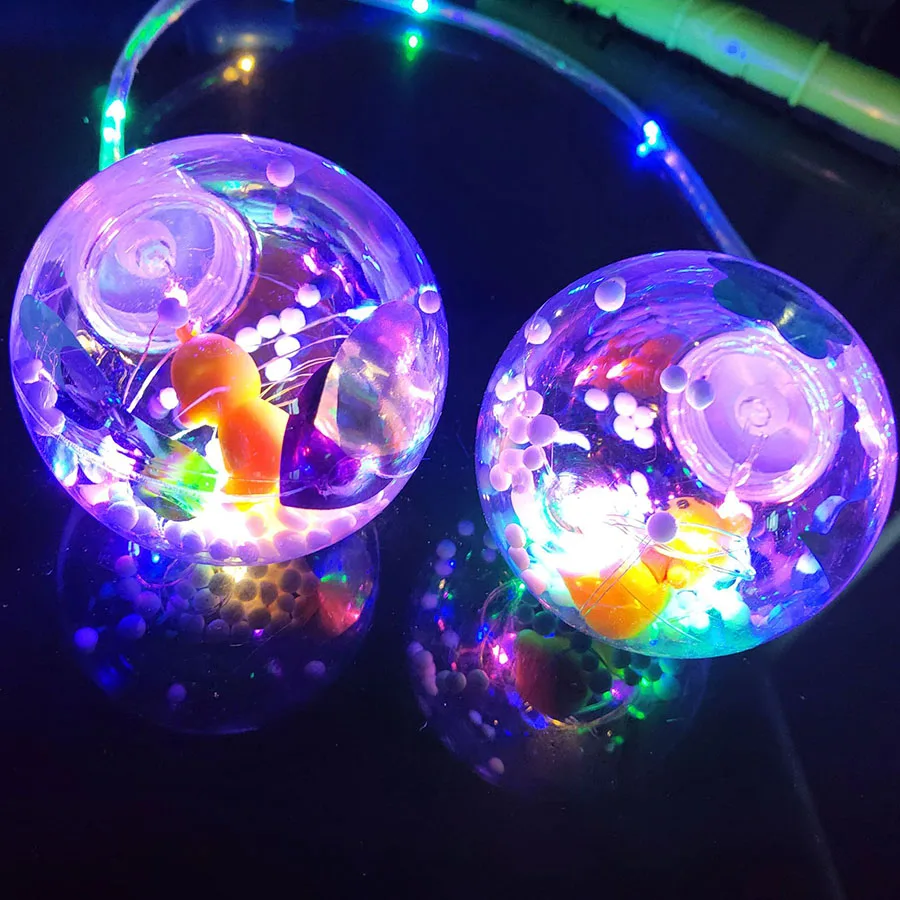 New Novelty Three-speed Handle Colorful Flashing LED Light Luminous Toys for Children Portable Wave Ball Soft Lantern Toy Kids