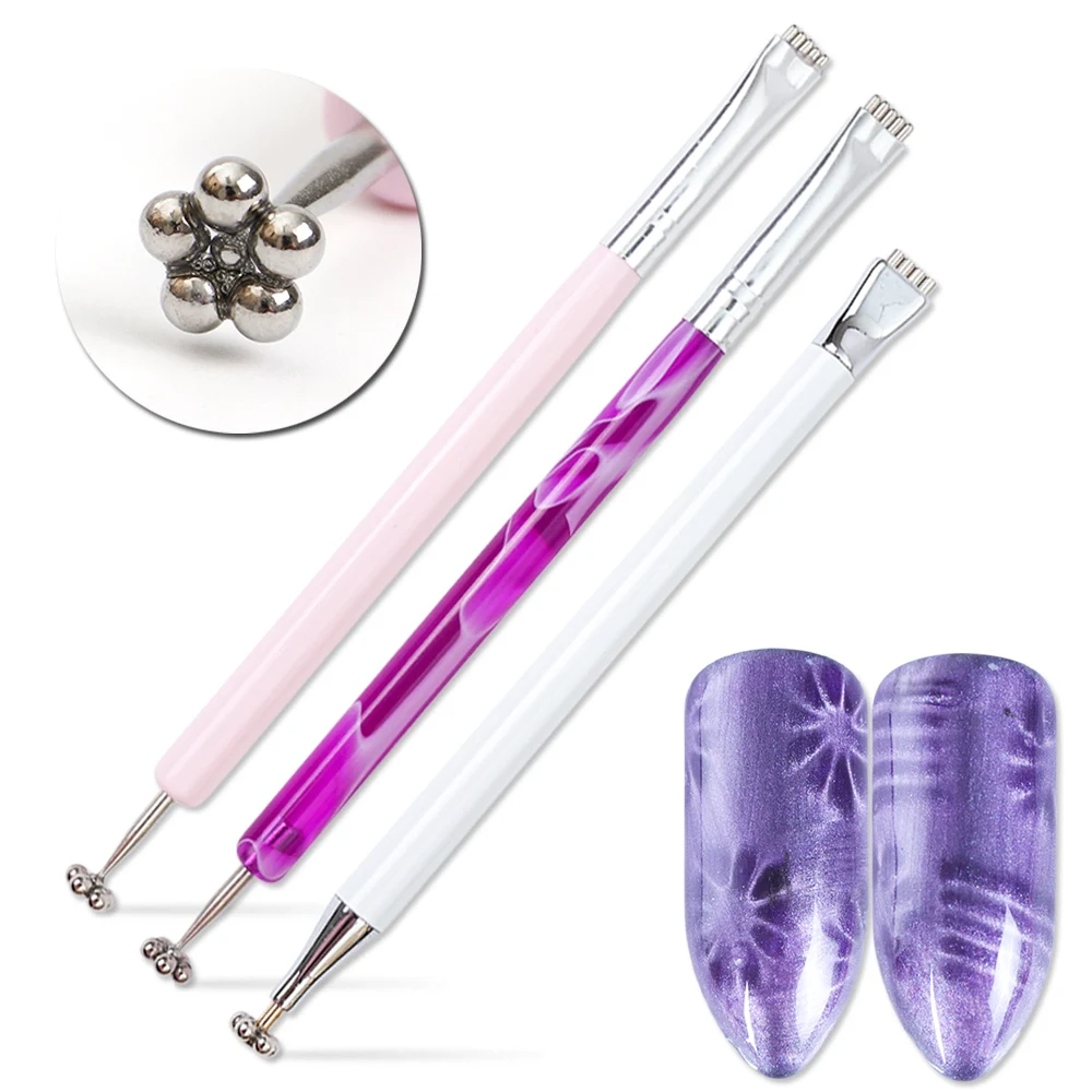 1pcs Flower Strip Nail Cat Eyes Pen Acrylic Stick UV