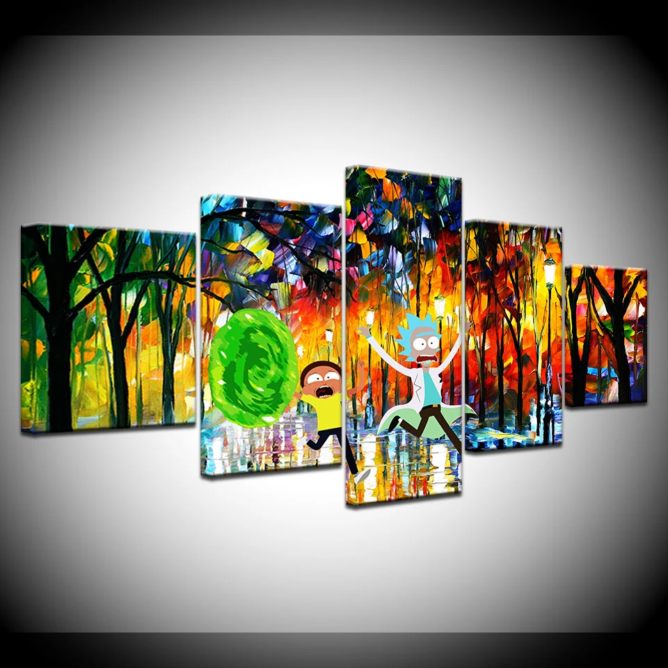 5piece-Poster-Canvas-Rick-and-Morty-frightened-wall-posters-Print-On-Canvas-Art-Painting-For-home (4)